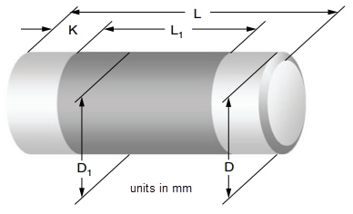 Mechanical Drawing - Vishay MMA 0204/MMB 0207 HV AT MELF Resistors